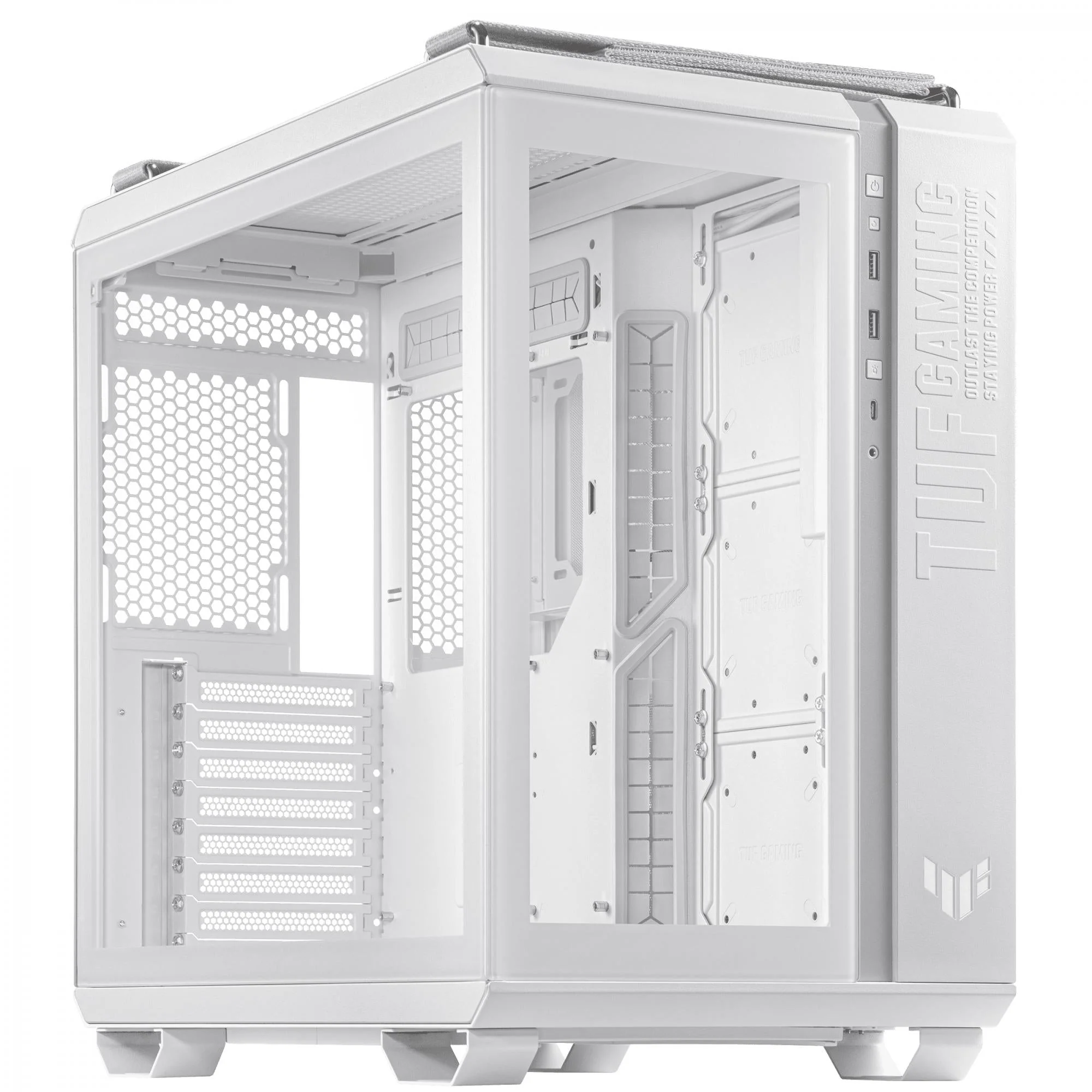 ASUS TUF Gaming GT502 Tempered Glass Dual Chamber Case White