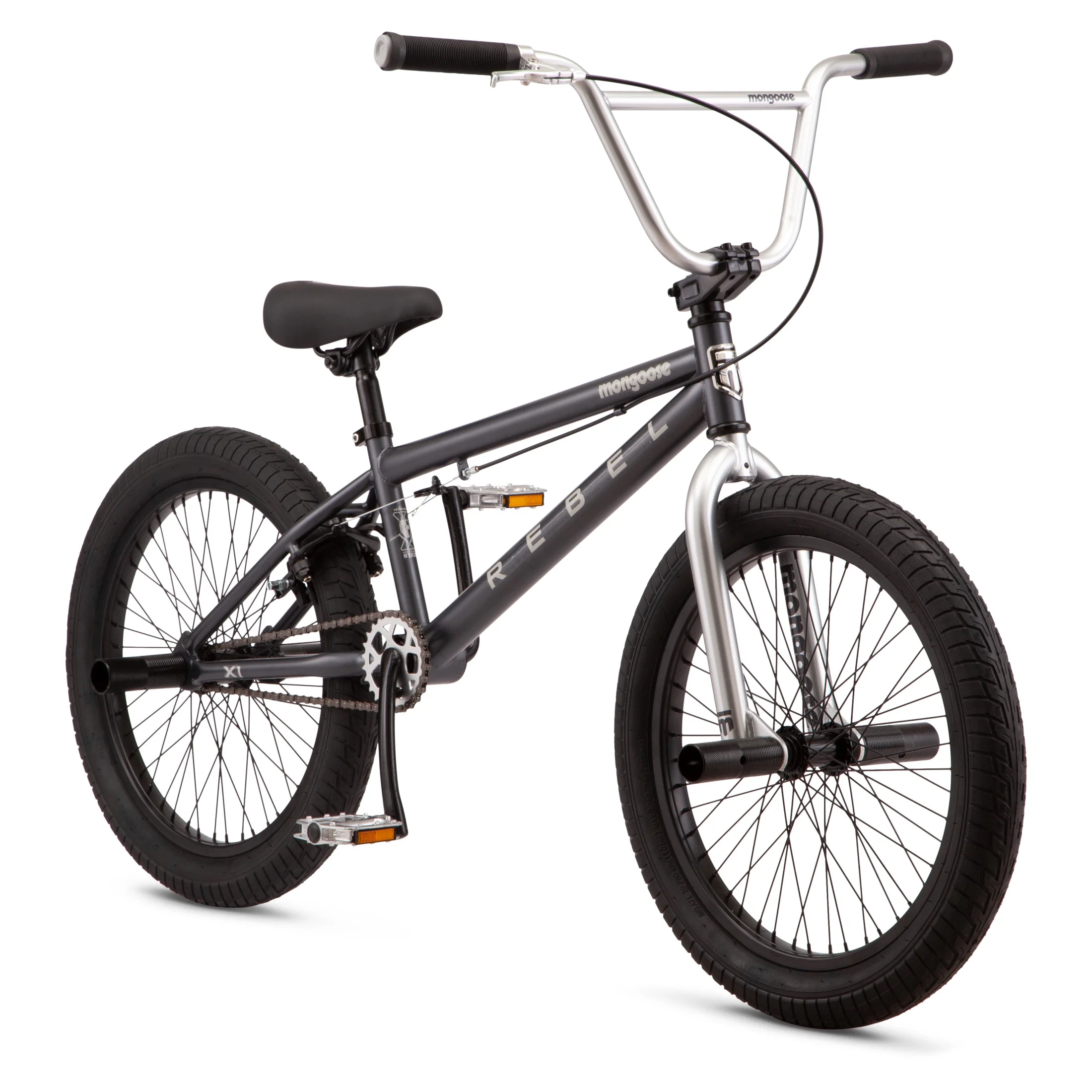 Mongoose Rebel X1 BMX Bike, 20-in. Wheels, Kids Ages 7-14 Years, Gray Child Bicycle
