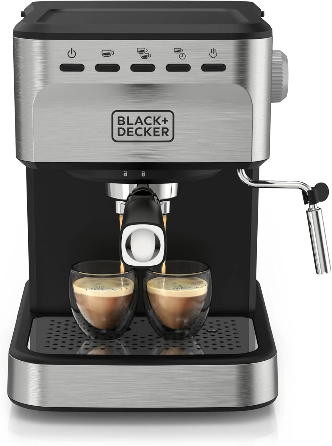 BLACK+DECKER 15-Bar Espresso and Cappuccino Maker, Stainless Steel